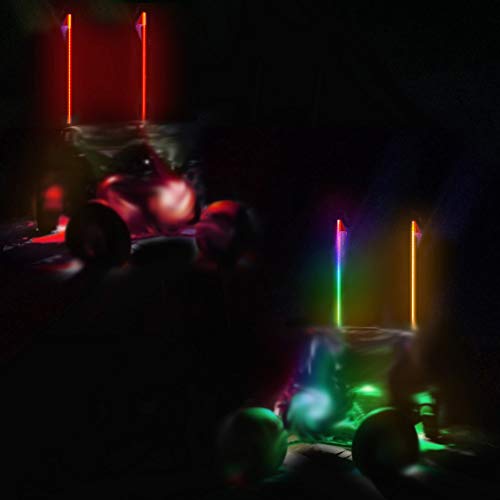 OMUOFFROAD 5FT Lighted Whip LED Antenna Dream Wrapped Dancing Whips for Polaris RZR ATV Antenna Whip UTV Quad Sand Dune Buggy Flag Poles for Trucks w/APP Control (Two Whip)