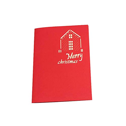 ypypiaol Merry Christmas Cabin Tree Snowman 3D Up Tarjeta De Felicitación Hecho A Mano 1#