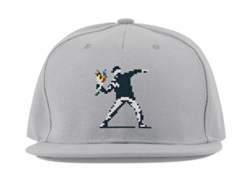 Casquette de baseball en coton gris Banksy visière plate taille unique pour homme et femme