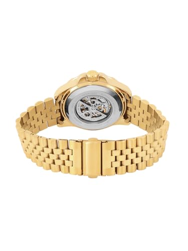 Image of French Connection See Through Silver Round Dial with Gold Stainless Steel Strap Automatic Watch for Mens - FCA22GM