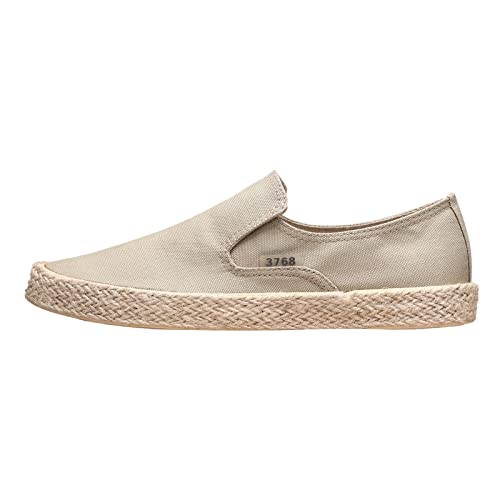 Generisch Espadrilles Herren Sommerlatschen Latschen Sommer Slipper Sommerschuhe Freizeitschuhe Flache-Schuhe Leinenschuhe Canvas Sneaker Damen-Slip-On Unisex, Atmungsaktiv & Bequem Schlupfschuhe
