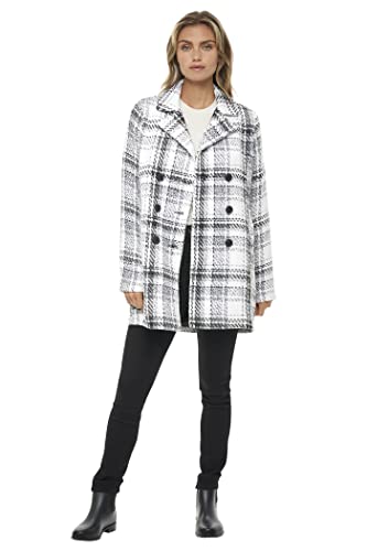 Sebby S.e.b Women's Peacoat, Double Breasted Pea Coat In Black, Camel, Check, And Plaid. The Perfect Notched Collar Winter Wool Coat For Women Outerwear Jacket. #TOP2