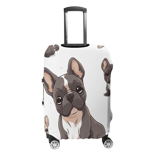 French Bulldog Luggage Cover Tsa Approved Suitcase Covers for Luggage Elastic Washable Suit Case Covers Anti-Scratch Travel Luggages Sleeve Suitcase Protector Fits 19-30 Inch Case(L)4