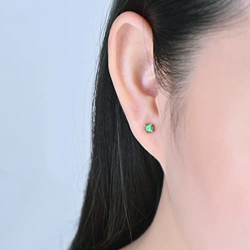 Boucles d'oreilles émeraude Asscher pour fiançailles et cadeaux d'exception - 6