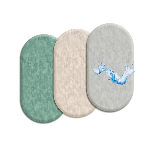 FloraVigo Juego de 3 sábanas bajeras ajustables para parques de bebé, impermeables, 100% algodón, ideal como regalo para recién nacidos