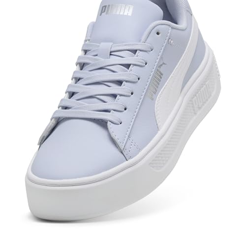 PUMA Women's Smash Platform V3 Sneaker, Cool Weather White Silver, 6.52