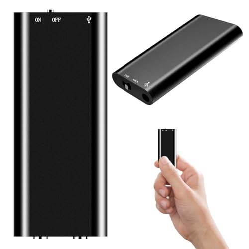 Diktiergerät Mini, 32GB Audiorekorder mit Rauschunterdrückung, Aufnahmegerät mit Löschfunktion, Mini Digitales Diktiergerät, Digital Voice Recorder, Audio Recorder für Sitzungen Interviews Vorträge