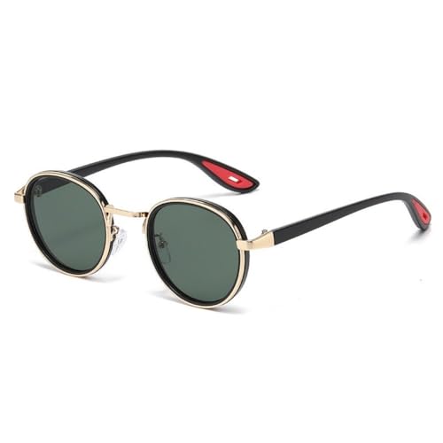 Lunettes de soleil rondes de qualité supérieure en métal doré avec verres de protection UV400