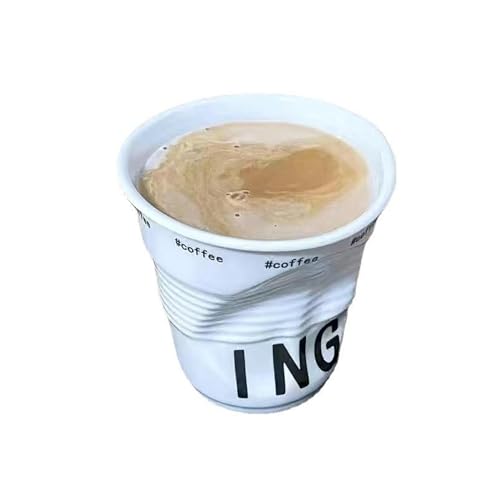 YAMSLAM Tasses à café plissées créatives, tasses irrégulières en céramique, tasses à café...