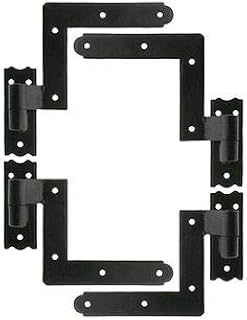 Delaney Exterior Shutter Blind Hinges with 2 Material Options and 3 siding Options, Available with or with Out "S" Hooks (Wood (489200) 6 Pack, Powder Coated Black)