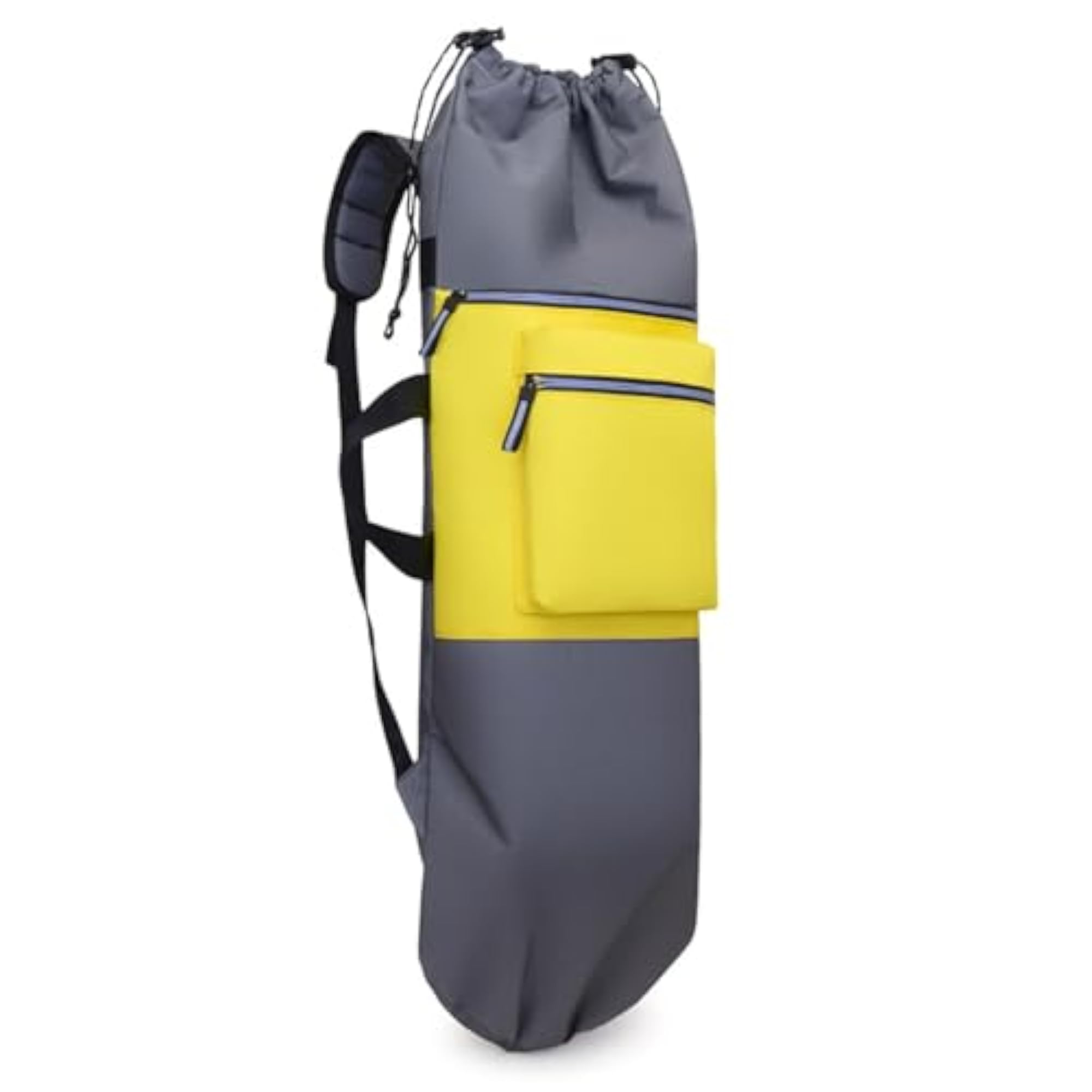 Skateboard Backpack Drawstring Closure Gray