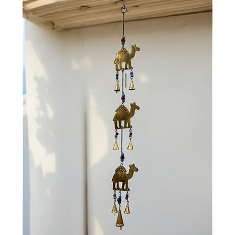 Recycled Iron Indian Camel Wall Hanging Chimes Cover