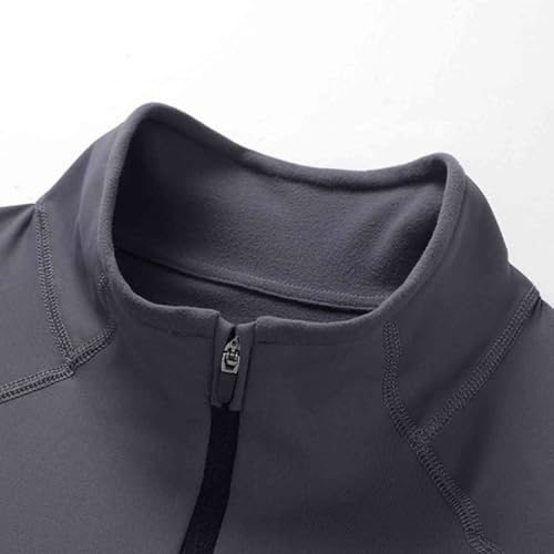 Men's Raglan Long Sleeve Shirts Tees 1/4 Zip Up Fishing Running Rash Guard T-Shirts Polar Fleece Outdoor Shirt4