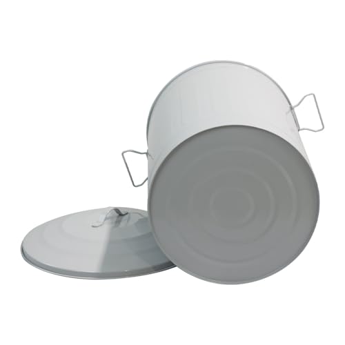 Lata de basura metálica galvanizada 13 galones gris miniatura 4