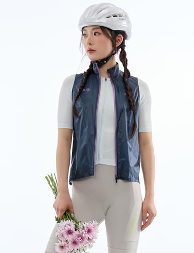 INBIKE Ultraleichte Fahrradweste Laufweste Damen Ärmellose Windbreaker Fahrradjacke Herren Winddicht Wasserdicht UV50+ für Radsport Trekking Wandern Alltag Schwarz L