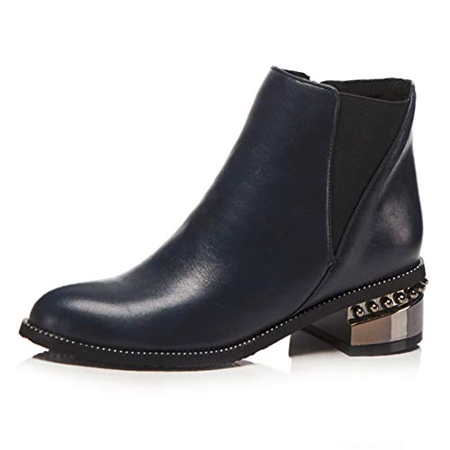 SheSole Bottes Courtes Chelsea Femme Bottines Cheville Classiques Western Talon Moyen en Cuir Zippé Elastique 36-42 EU Cover
