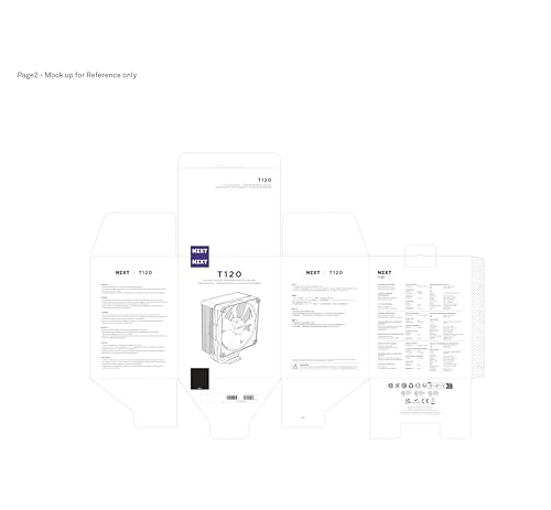 Image of Cooler for NZXT T120 Processor, 120mm, Black, RC-TN120-B1