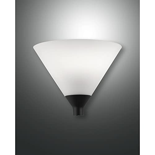 Fabas Luce Vincent Wandleuchte E27 1x40W Metall und geblasenes Glas Weiss