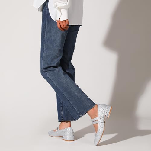 Rhinestone Shoes for Women Sparkling Gold Silver Glitter Chunky Heel Mary Jane Pumps for Women Comfortable Dress Shoes-Parties,Weddings,and Daily Wear 5