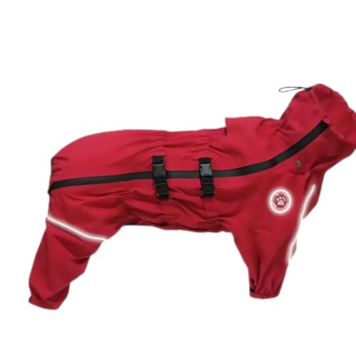 jshigogo 犬 レインコート 雨具 通気 軽量 犬 レインコート カッパ 防水 防雪 防塵 犬 服 梅雨対策 完全防水 耐久性 犬用 快適 いい素材 大型犬 ブラック (レッド,3XL)