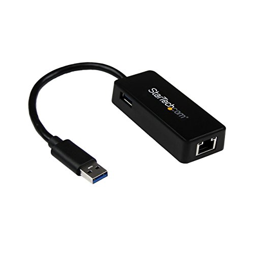 StarTech.com USB 3.0 Ethernet Adapter - USB 3.0 Network Adapter NIC with USB Port - USB to RJ45 - USB Passthrough (USB31000SPTB)