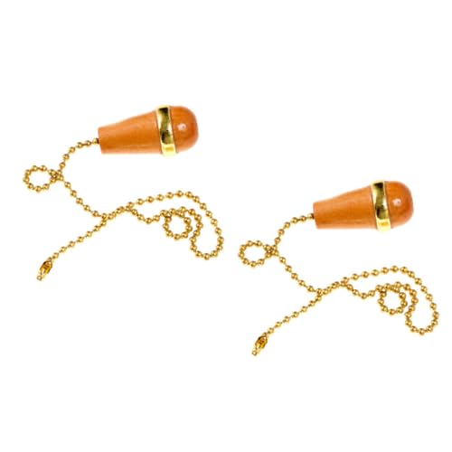 Zerodeko Lot de 2 Chaînes de Traction pour Ventilateur et Lampe de Plafond Accessoires Polyvalents en Bois Foncé Chaînettes Élégantes pour Éclairage Plafond et Couleur Couleur Aléatoire