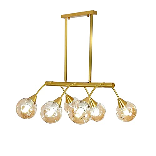 Plafonnier doré design industriel de haute qualité 97x25cm à 6 feux