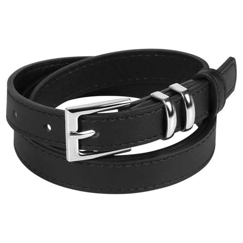 Recopilación de Hebillas de cinturón para Mujer los más solicitados. 44 Cinturón Delgado Multifuncional para Mujer | Hebilla Ajustable Plateada | Usa con Jeans, Vestidos, Pantalones (Ajuste 26'-35.4') | Accesorio Imprescindible y Buen Regalo