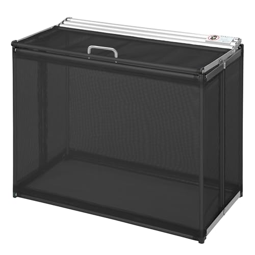 日本製 カラスよけ ネット 屋外 ゴミ箱 収集庫 ゴミストッカー 防鳥ネット 大容量 ネットボックス 折りたたみ ゴミ収集箱 ゴミステーション 軽量 コンパクト からすノンノン ブラック 約270L 大 90cm