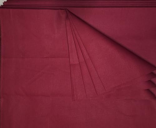 Image of 100% Cotton Unstitched Material Cloth for Women's Skirts, Saree Petticoats, Pyjamas, Patiyala Pants, Salwar, 2.50 Meter Poplin,89 cms Width Fabric (Maroon)