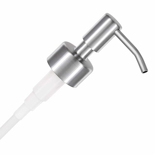 ALTGLAS Seifenspender Pumpkopf Budapest - Edelstahl Pumpaufsatz mit 28mm Gewinde als Ersatz Pumpe und Upcycling Seifen Spender zu Bauen mit Jacky Flaschen (Silber Gebürstet)