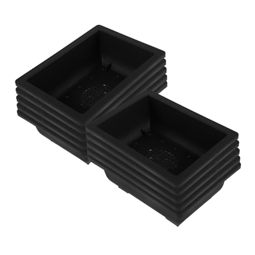 Toddmomy 12 Piezas Maceta de Estilo de Estilo Retro Bote Pots de Bonsai Rectangular macetas de jardín el plastico Negro