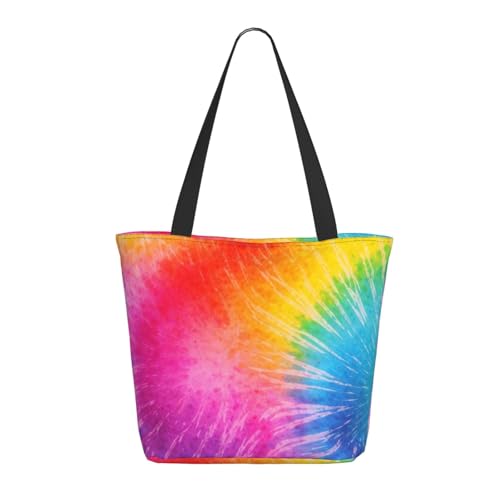 Bolso tote duradero para mujer con diseño tie dye miniatura 1