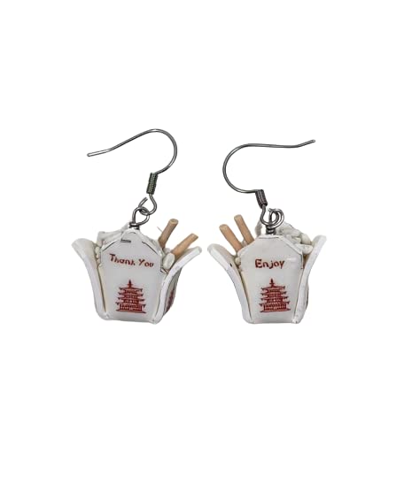 HandmadeChinese Take Out Earrings Lo Mein or White Rice