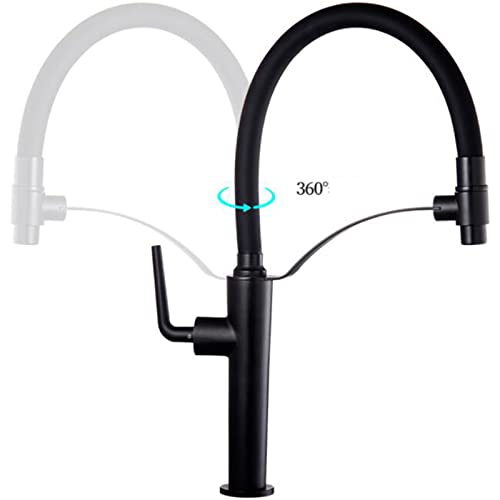 Mitigeur de cuisine en laiton noir avec douchette extractible pour évier design