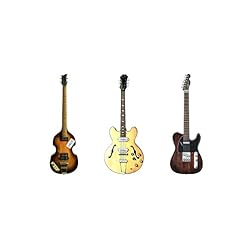 George Morgan Illustration Guitares des Beatles du Concert sur Le Toit d’Apple Affiche d’art Taille A1 - Les Beatles, Paul McCartney, John Lennon, RIngo Starr, George Harrison