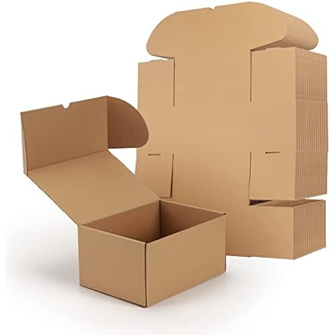 EYMPEU cardboard box 20 brown small boxes 10x7x5 inches (25.4x17.8x12.7cm) Cover