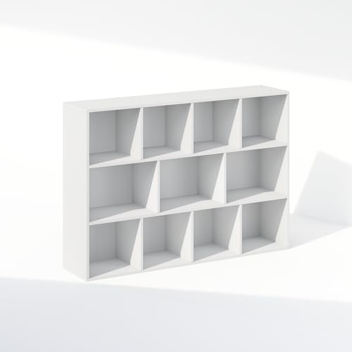 Image of Furinno Reed Closet Organizers and Storage, 11-Cube Closet Organizer, Open Shelf Closet Storage, for Wardrobe, Bedroom, Living Room, White