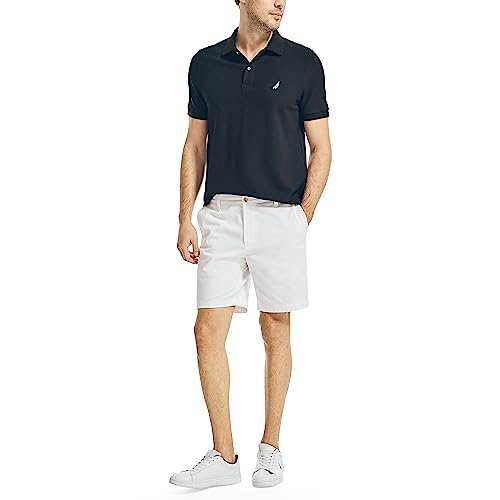 Nautica Men's Short Sleeve Solid Deck Polo Shirt, True Black, Medium #TOP3