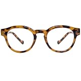 ZESAKER Reading Glasses for Women Men, Retro Round Frame Blue Light Blocking Readers, Stylish Computer Eyewear Readers with Spring Hinges, Anti UV/Anti Glare (Orange Tortoise, 1.5)