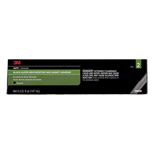 3M Black Super Weatherstrip And Gasket Adhesive, 08008, 5 Fl Oz, 1 Per Pack #TOP7