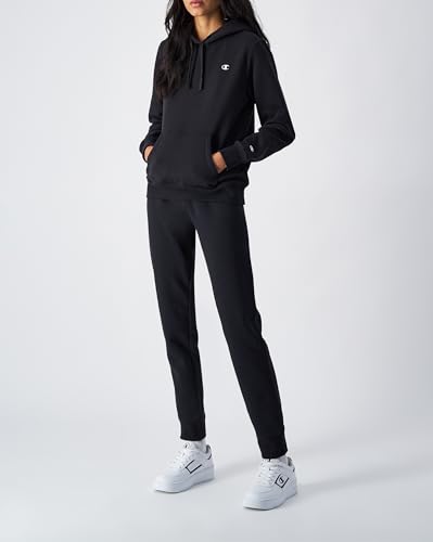Champion Legacy Legacy Basics W - Light Powerblend Fleece Rib Cuff Pantaloni Da Tuta, Nero, Donna FW23 - 5