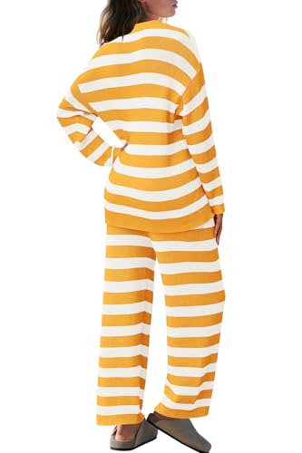 Image of SENSERISE Womens Striped Set Sweater Lounge Sets