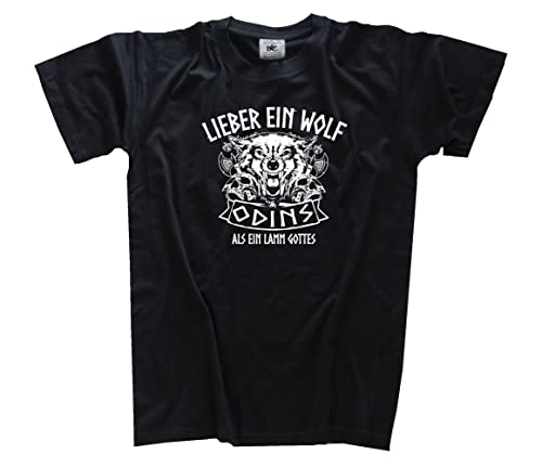 Lieber EIN Wolf Odins als EIN Lamm Gottes T-Shirt Schwarz XXL Cover