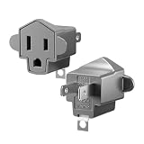 2 Prong to 3 Prong Outlet Adapter, ETL Listed 3-2 Prong Adapter, Fire-Retardant (392℉) PBT Material, SUPERDANNY Heavy Duty Wall Plug Adapter for Old Homes, Travel to Japan, Gray, 2-Pack