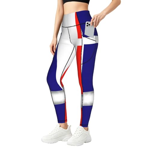 Leggings de bandera francesa para mujer ideales para yoga, gimnasio y uso diario