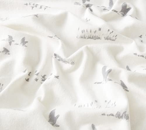 Image of Eddie Bauer - Flannel Sheets Full Size, Anti-Pilling & Wrinkle Resistant Cotton, Touchably Soft for All-Season Comfort - Bed Sheets with Matching Pillowcases & Fitted Sheet (Geese Meadow Yellow)