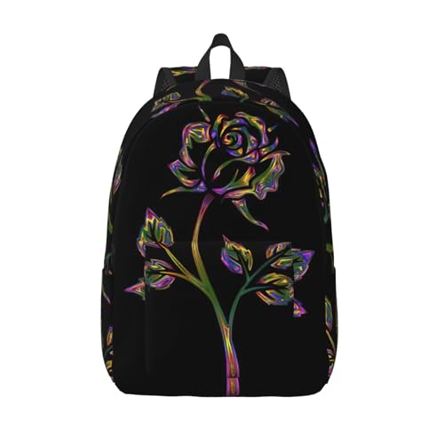 Sac à dos de voyage chic fleurs noires dorées EdWal premium