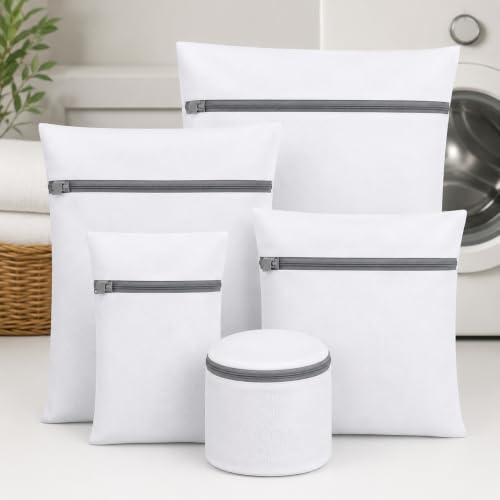 Kit Sacos para Lavar Roupas Delicadas com Zíper Reforçado – Bolsas Protetoras em Malha Respirável para Máquina de Lavar – Ideal para Lingeries, Roupas Íntimas, Meias, Roupas de Bebê e Peças Delicadas