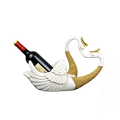 Soporte para botellas cisne decorativo de resina para mesa